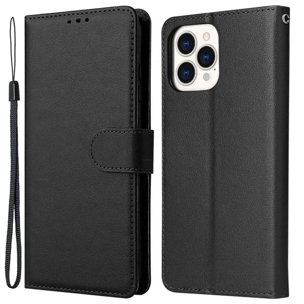 iPhone 11 Pro Max PU Leather Magnetic Stand Cover – Black