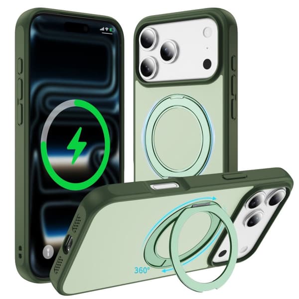 iPhone 18 Pro/17 Pro MagSafe Case with Ring Kickstand - Green