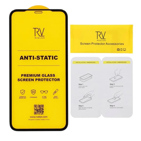 Rvelon Skärmskydd för iPhone 11 och XR - 3D Härdat Glas - Bulk
