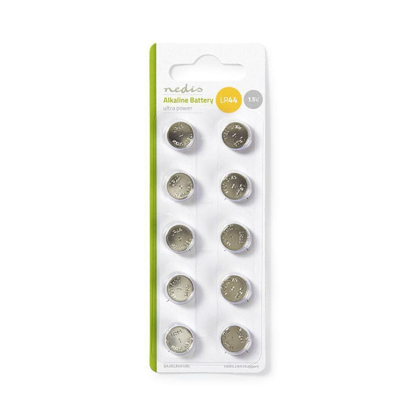Nedis Button cell battery LR44, 1.5V, 10-pack