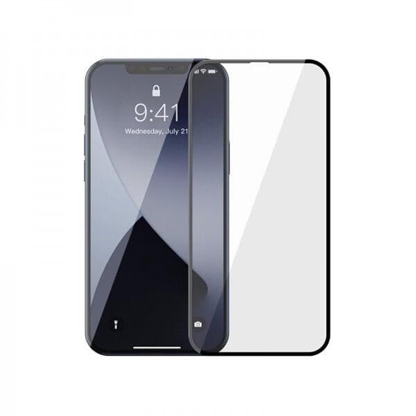 Baseus Heltäckande Skärmskydd Härdat Glas iPhone 12 Pro Max (Svart Ram) - 2-pack Svart