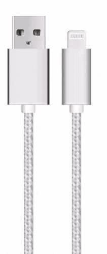 Sign USB kabel med Lightning kontakt för iPhone & iPad Silver/nylon, 1m Svart