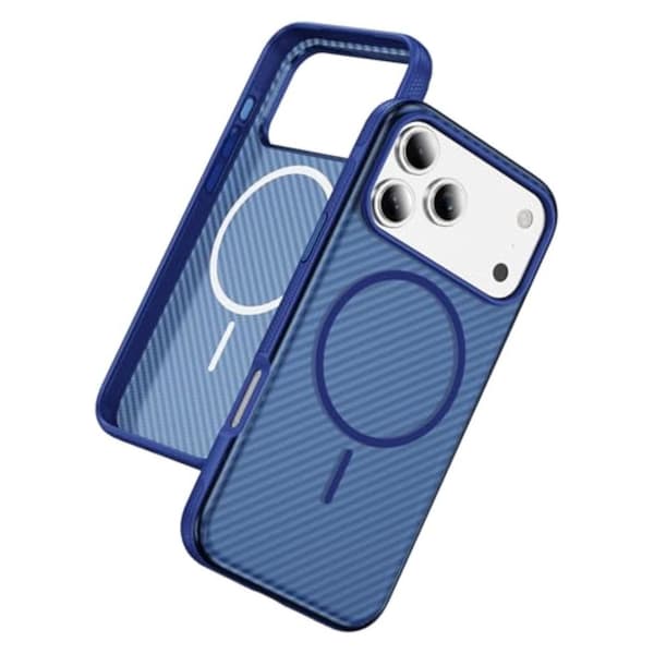 iPhone 18 Pro/17 Pro MagSafe Case Carbon Fiber Texture - Blue