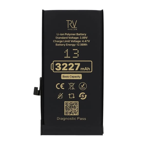 Rvelon Batteri för iPhone 13 - 3227 mAh Originalkapacitet