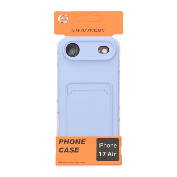 Silicone Mobile Case with Card Holder for iPhone 17 Air - Purple