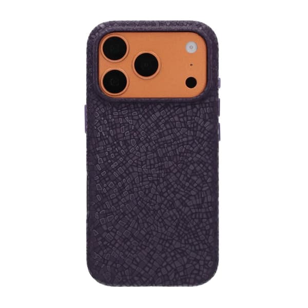 Crystal Grain Full Wrap Magnetic PU Leather Case For iPhone 17 Pro/18 Pro Purple