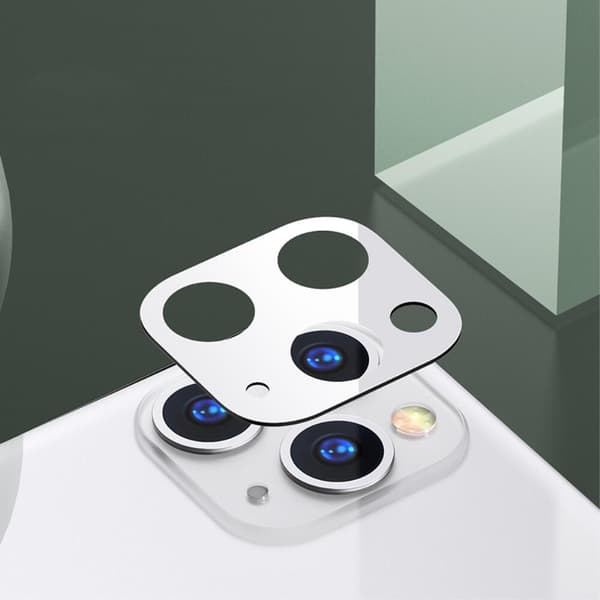 USAMS Kameralinsskydd Härdat Glas för iPhone 11 Pro/11 Pro Max - Silver Svart