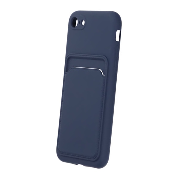 iPhone 7/8/SE (2020/2022) Silikonskal med Korthållare - Blå