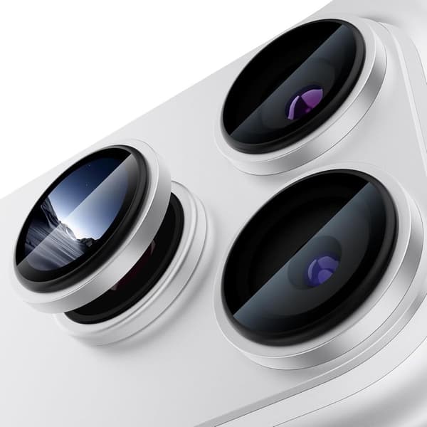 iPhone 18 Pro Rear Camera Lens Protector Tempered Glass Metal Ring - Silver