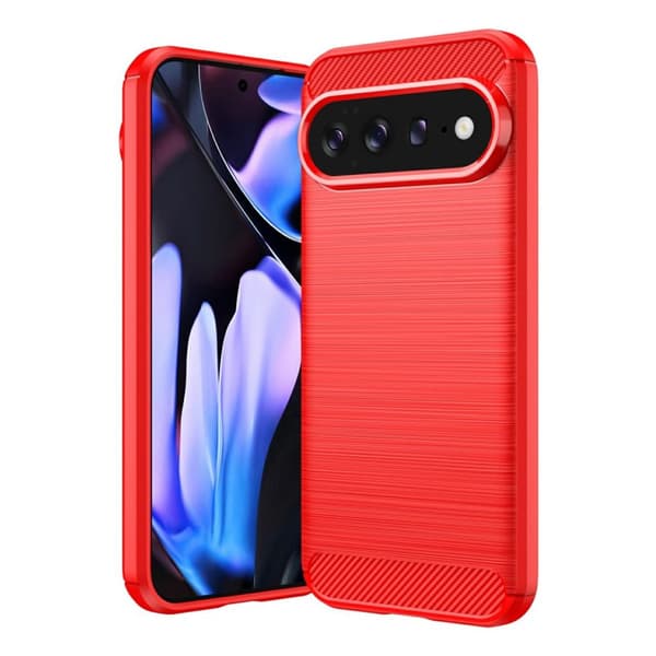 Google Pixel 11 Pro XL TPU Case Carbon Fiber Texture - Red