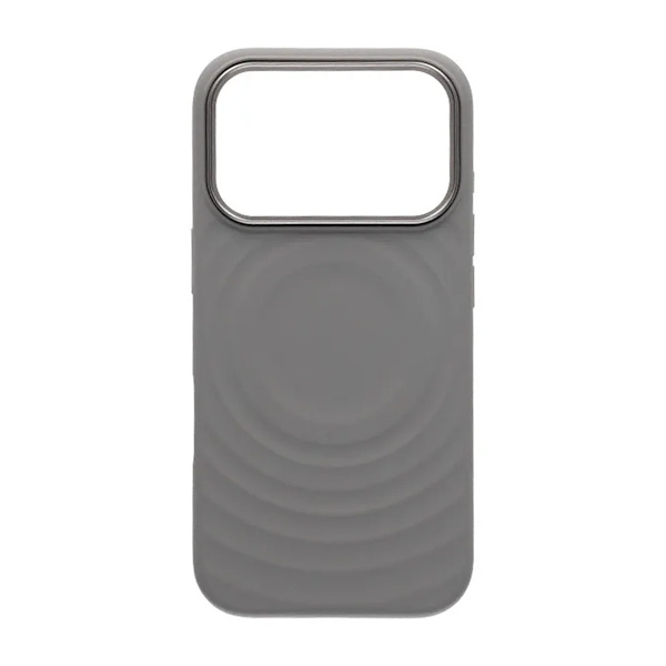 Cream wave liquid silicone Case For iPhone 17 Pro Light Gray