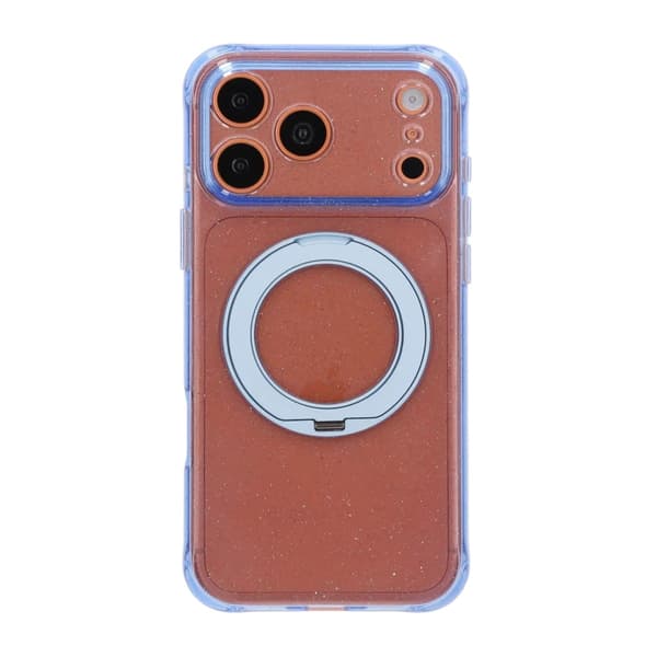 Magic Crystal Airbag Shockproof Magnetic Case with 360° Rotating Stand For iPhone 17 Pro Max/18 Pro Max Blue