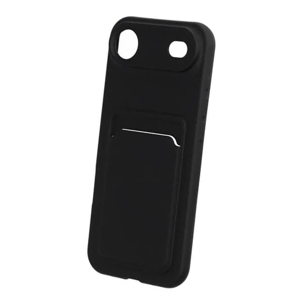 Silicone Mobile Case with Card Holder for iPhone 17 Air - Black