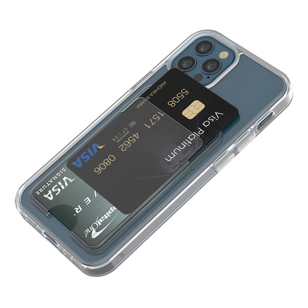 iPhone 12/12 Pro Mobilskal med Korthållare TPU Rvelon  - Transparent