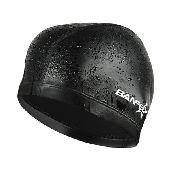 Waterproof Unisex Swimming Cap - Black