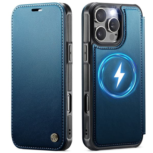 CASEME 053 iPhone 12 Pro Max Wallet Cover MagSafe RFID blocking - Blue