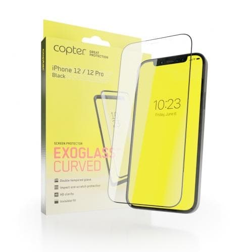 Copter Exoglass Curved Frame för iPhone 12 Pro & iPhone 12 6.1" - Svart Svart