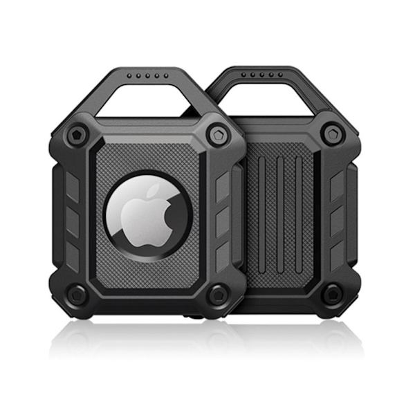Shockproof Apple AirTag case with a keychain - Black