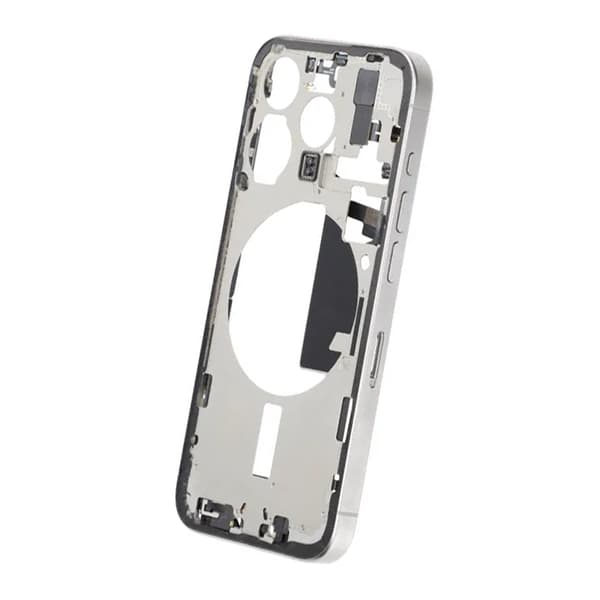 Middle frame with small parts for iPhone 15 Pro - White Titanium OEM
