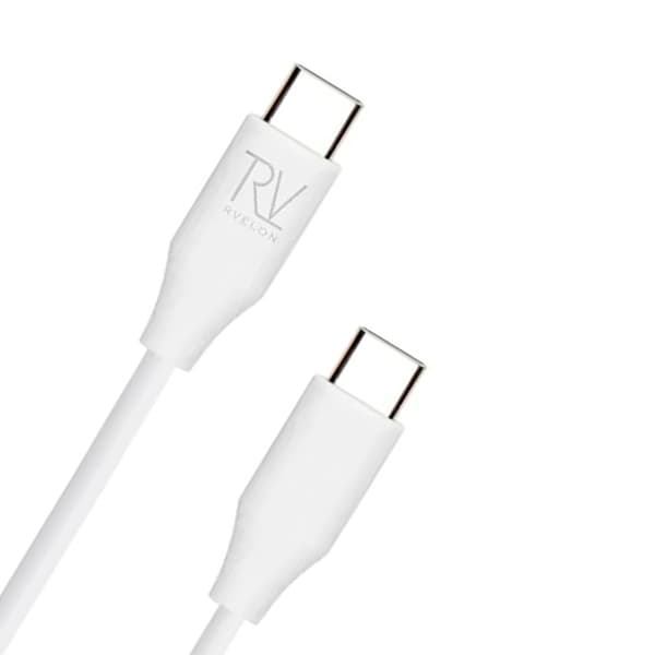 Rvelon Laddkabel USB C till USB C Silikon 60W - 1M Vit