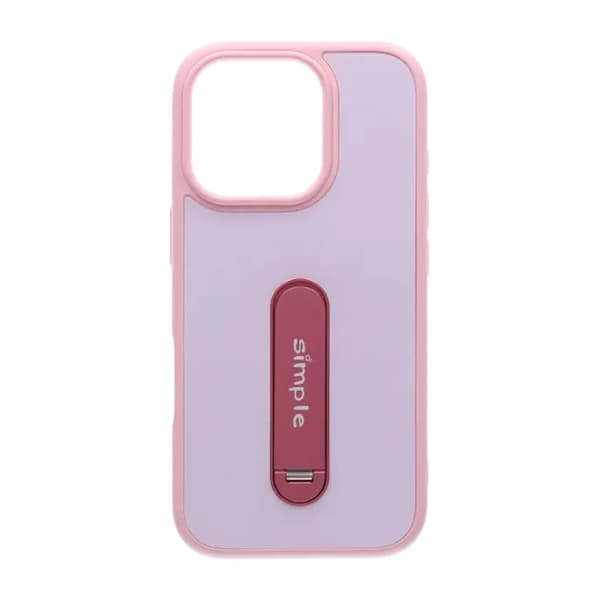 Skal med utfällbart roterande stativ för iPhone 16 Pro Max - Rosa