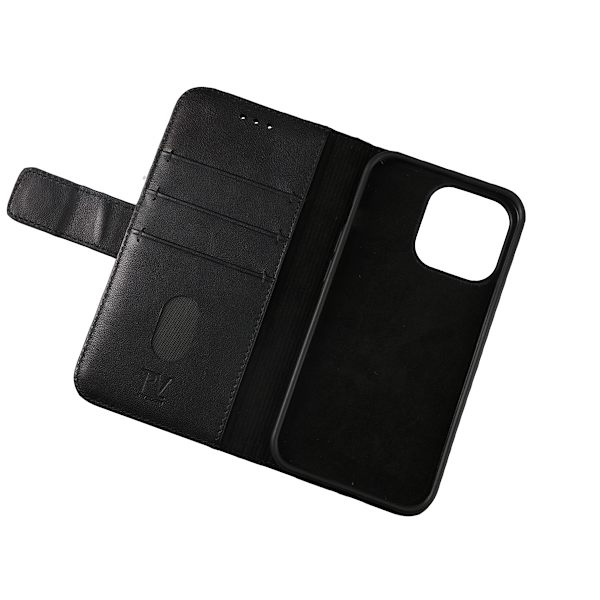 iPhone 13 Pro Plånboksfodral Läder Rvelon - Svart
