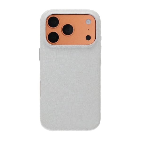 Crystal Grain Full Wrap Magnetic PU Leather Case For iPhone 17 Pro/18 Pro White