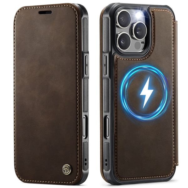 CASEME 053 iPhone 14 Pro Max Wallet Cover MagSafe RFID blocking - Brown