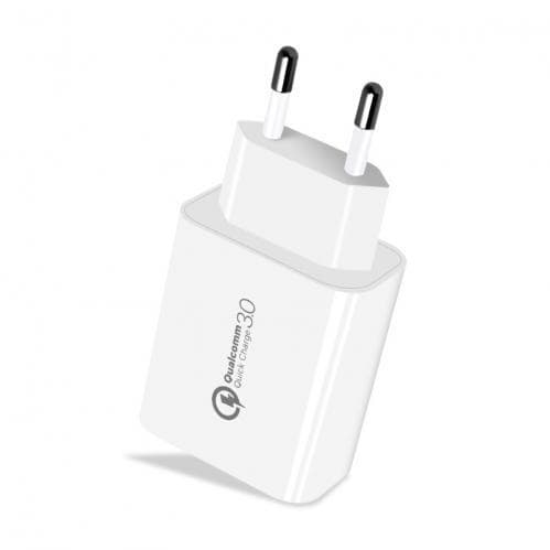 SiGN Väggladdare USB-A QC 3.0 18W 3A - Vit Svart