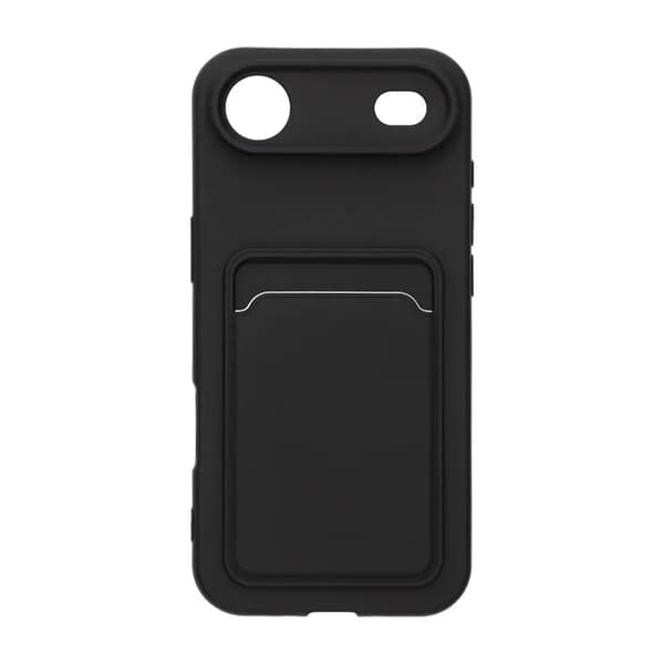 Silicone Mobile Case with Card Holder for iPhone 17 Air - Black