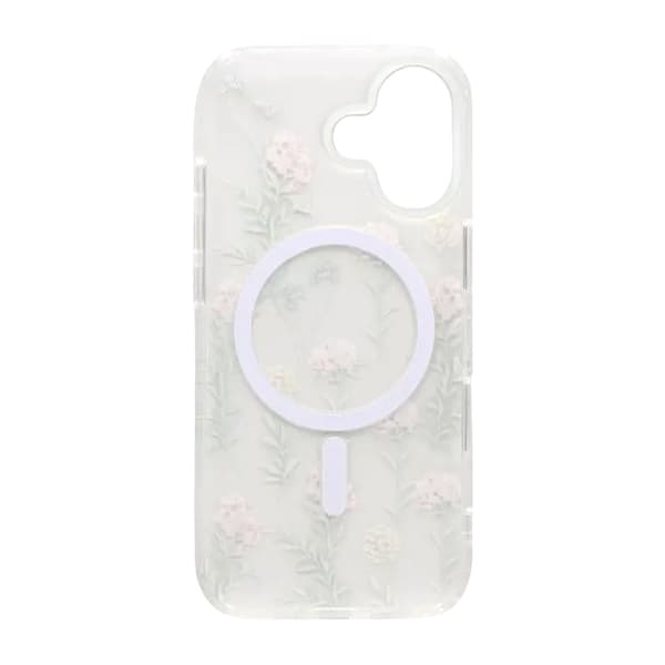 Matt MagSafe-skal med blommor för iPhone 17 - Grön-rosa