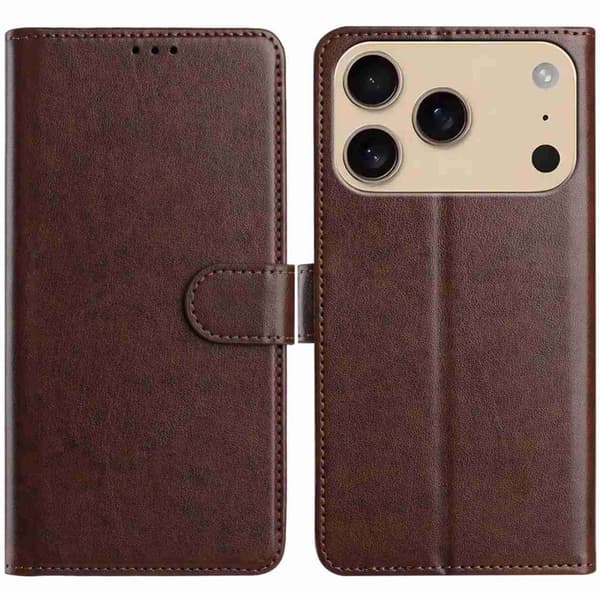 iPhone 18 Pro Max/17 Pro Max Wallet Cover PU-leather - Coffee