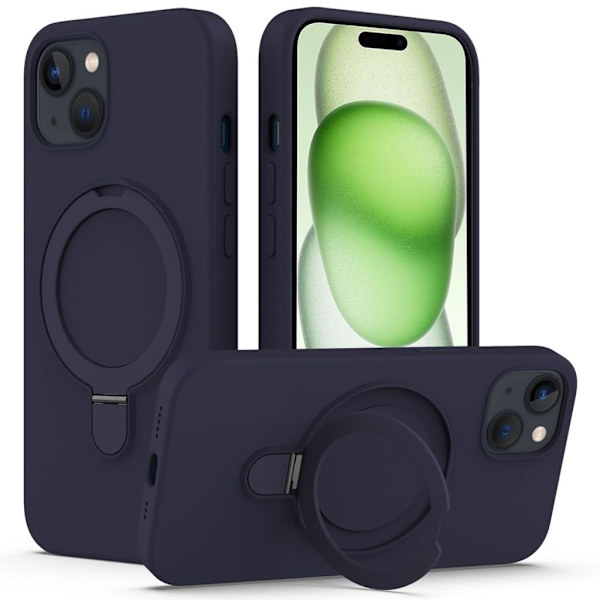 iPhone 15 Plus MagSafe Case with Ring Stand - Midnight Blue
