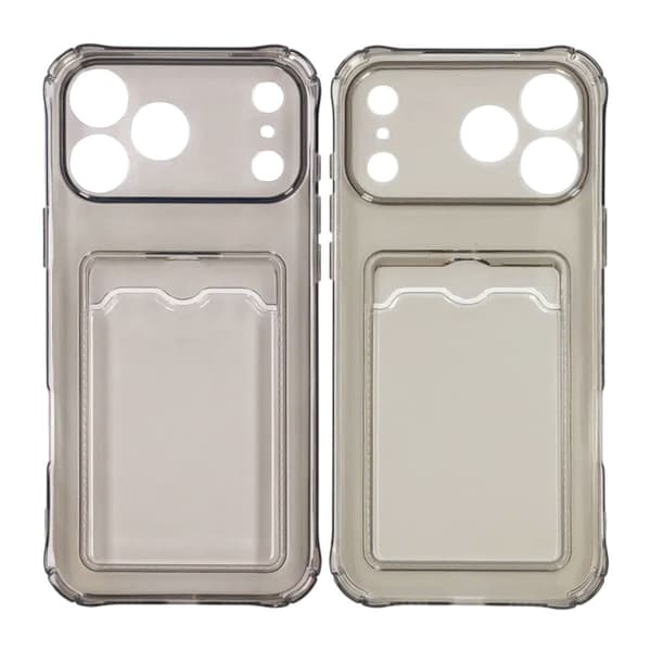 Shockproof Phone Case with Card Holder for iPhone 17 Pro Max - Black