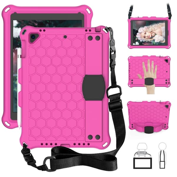 iPad 9.7" 5/6, iPad Air/Air 2 EVA case with carrying strap - Pink
