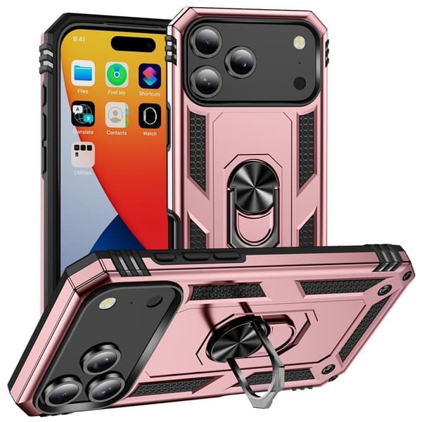 iPhone 18 Pro Max/17 Pro Max Case with Kickstand - Rose Gold