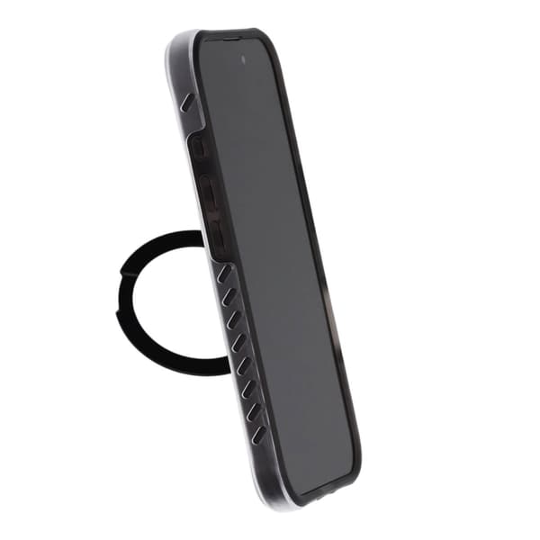 Matt Mobilskal med ringstativ för iPhone 16 - Svart