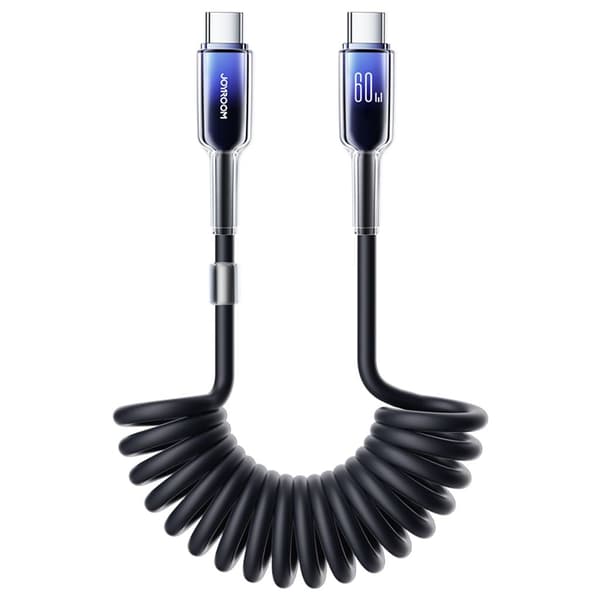 Joyroom USB-C to USB-C Retractable Cable Fast Charging 60W, 1.5m - Black