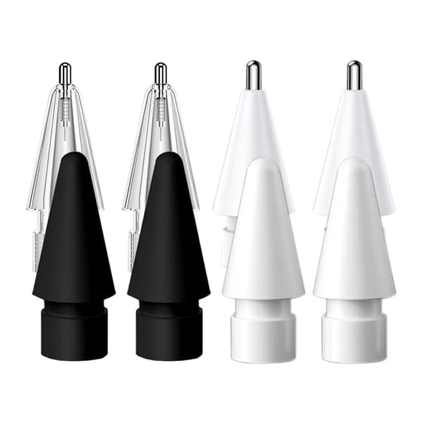 Apple Pencil Gen1 Gen2 tips - 2 white 2 black 2 clear