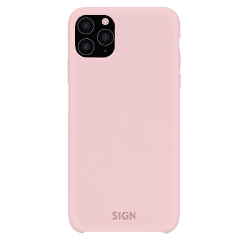 SiGN Liquid Silicone Case för iPhone 12/12 Pro - Rosa Svart