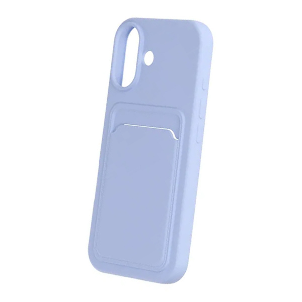 Silicone Mobile Case with Card Holder for iPhone 17 - Purple