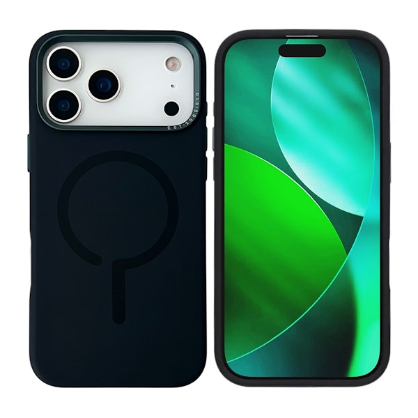 Metal Eagle Eye Liquid Magnetic Silicone Case iPhone 17 Pro Max Black