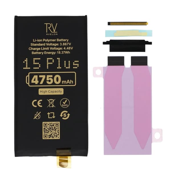 RV Battery cell 505197PL for iPhone 15 Plus, 4750mAh