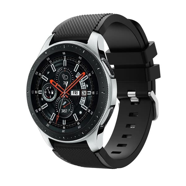 Silicone Watch Strap Twill Texture for Samsung Galaxy Watch 46 mm - Black