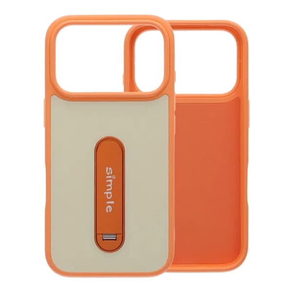 Skal med utfällbart roterande stativ för iPhone 17 Pro Max - Orange