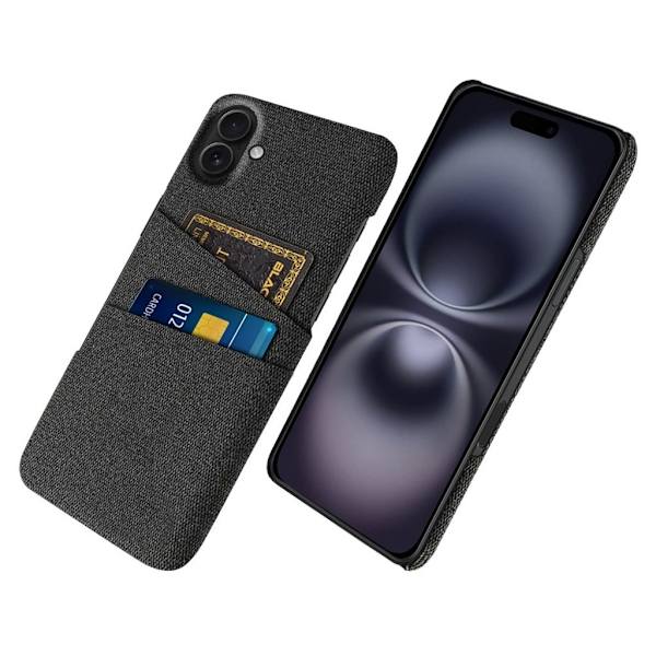 iPhone 17 Case in textile with 2 Card Slots - Black