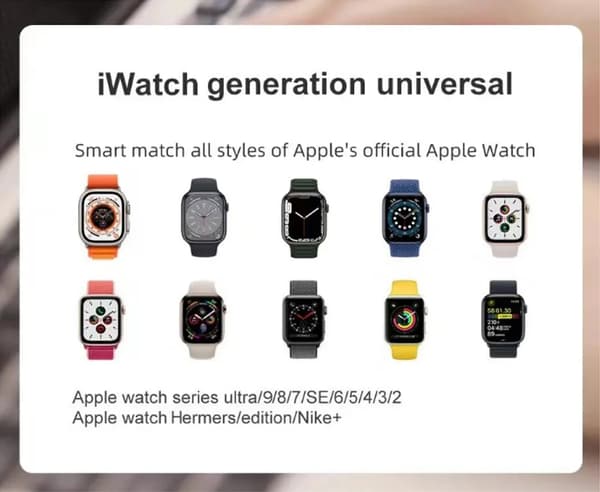SiGN Magnetisk Laddare för Apple Watch, 2.5W, 3A, 1.2m - Vit Svart