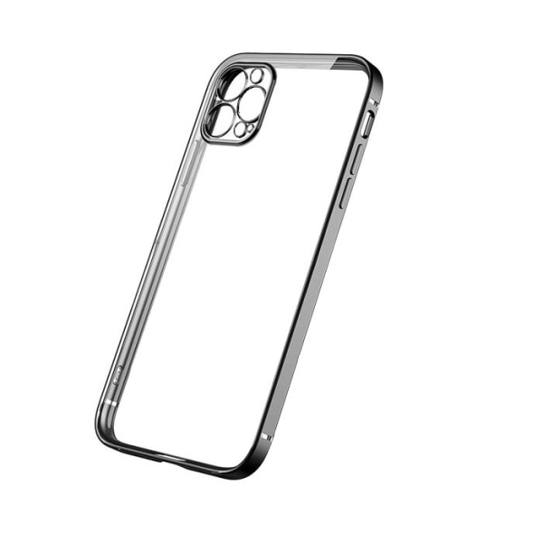 iPhone 12 Pro Max Tunn Transparent Ram Skal Hög kvalité - Svart