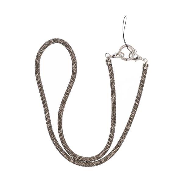 Mobilband Halsband 80cm - Ljusgrå glitter