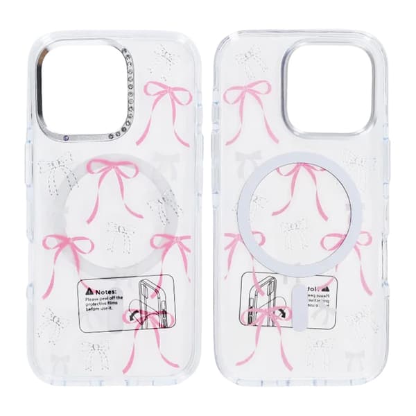Case Magsafe for iPhone 16 Pro Max - Transparent with bow